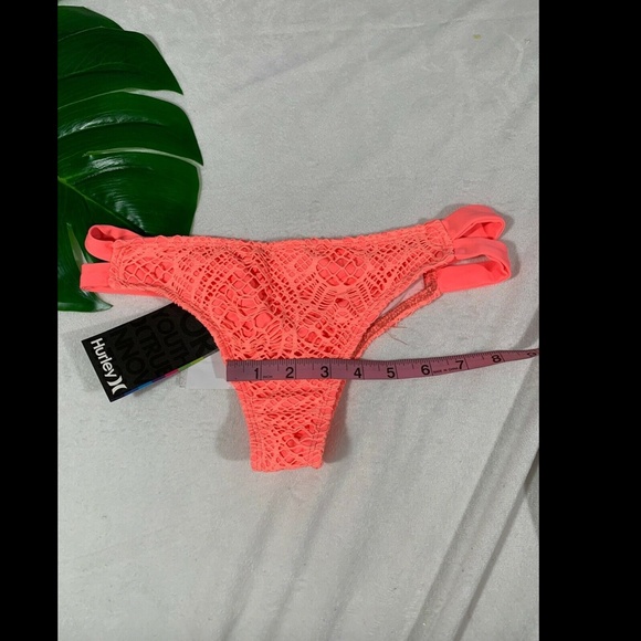 NWT Hurley Crochet Split Strap Bikini Bottom Pink - Picture 8 of 8